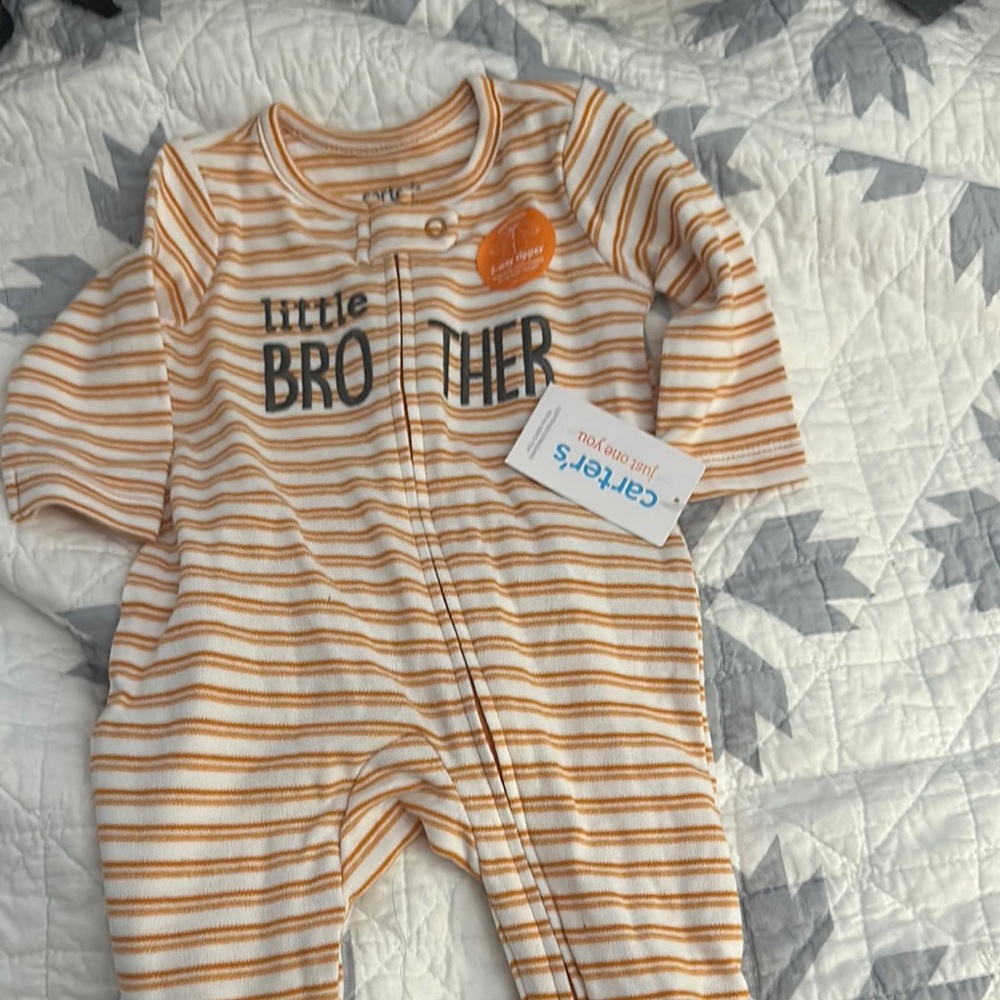 Carter's Little Brother Striped One Piece - Orange